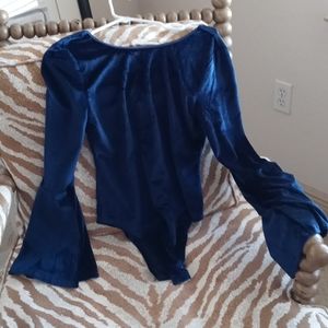 Ribbed Midnight Blue Bodysuit